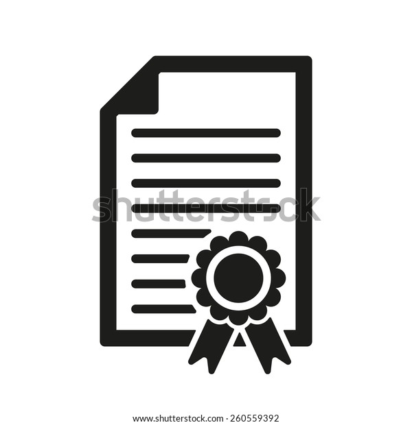 卒業証書アイコン 証明書の記号 平らなベクター画像イラスト のベクター画像素材 ロイヤリティフリー
