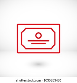 Diploma icon; certificate icon vector
