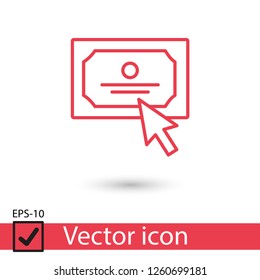 Diploma icon; certificate icon vector