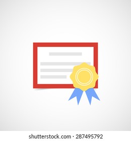 The diploma icon. Certificate. Vector