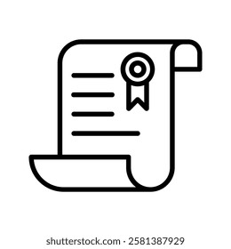 Diploma icon color editable on white background