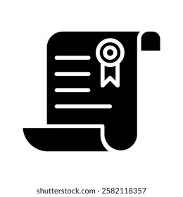 Diploma icon color editable on white background