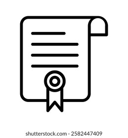 Diploma icon color editable on white background