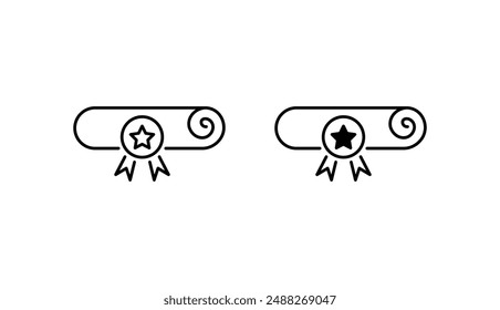 Diploma icon design with white background stock illustration