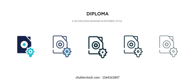 diploma icon in different style vector illustration. two colored and black diploma vector icons designed in filled, outline, line and stroke style can be used for web, mobile, ui