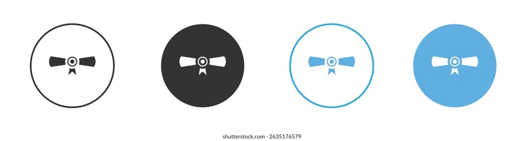 Icono de diploma Estilo plano editable, iconos de ilustración