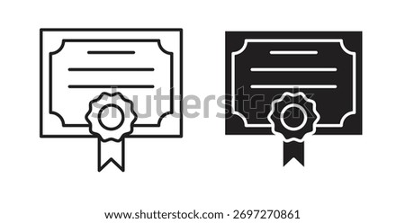 Diploma icon with editable stroke and flat vector pack