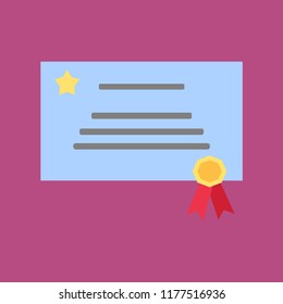 Diploma icon flat