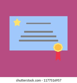 Diploma icon flat