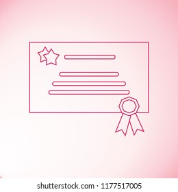 Diploma icon flat