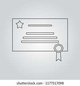Diploma icon flat
