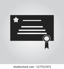 Diploma icon flat