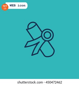  Diploma icon flat.