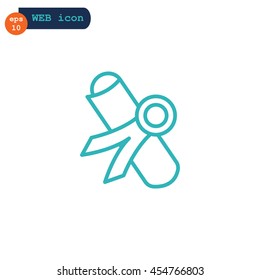  Diploma icon flat.