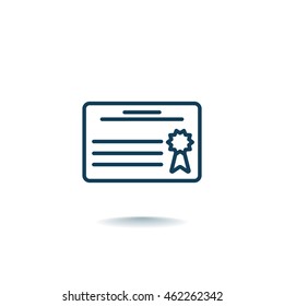  Diploma icon flat.