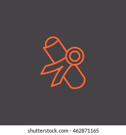  Diploma icon flat.