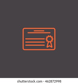  Diploma icon flat.