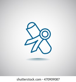 Diploma icon flat.