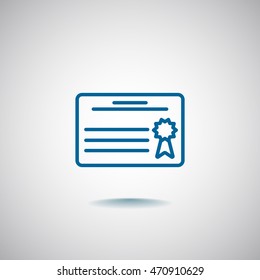  Diploma icon flat.