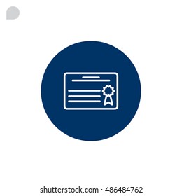  Diploma icon flat.
