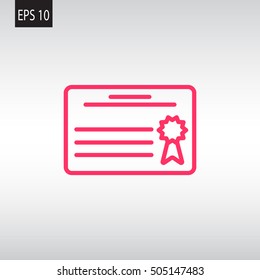  Diploma icon flat.
