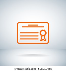 Diploma icon flat.