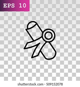  Diploma icon flat.