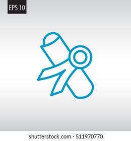  Diploma icon flat.