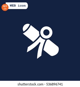  Diploma icon flat.