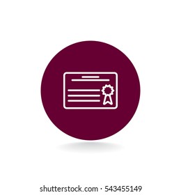  Diploma icon flat.