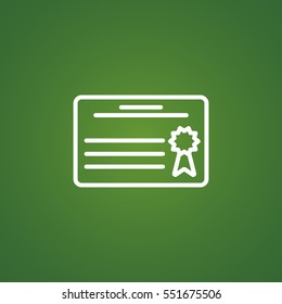  Diploma icon flat.