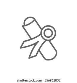  Diploma icon flat.