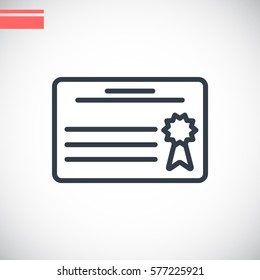  Diploma icon flat.