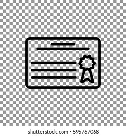  Diploma icon flat.