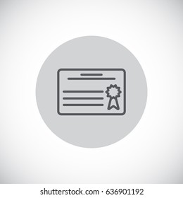  Diploma icon flat.