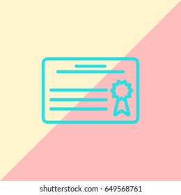  Diploma icon flat.