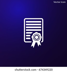Diploma icon flat.