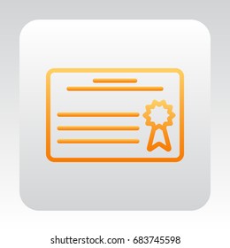  Diploma icon flat.
