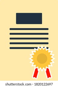 Diploma Icon. Flat Color Design. Vector Illustration.