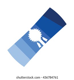 Diploma icon. Flat color design. Vector illustration.
