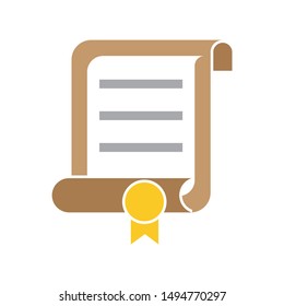 diploma icon. flat illustration of diploma - vector icon. diploma sign symbol