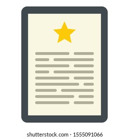Diploma icon. Flat illustration of diploma vector icon for web design