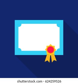 Diploma icon flat. Single education icon from the big school, university flat.