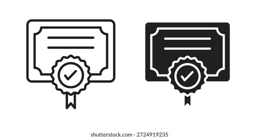 Diplom-Ikone flach und Schlaganfall Sammlung für ui ux Arbeit.