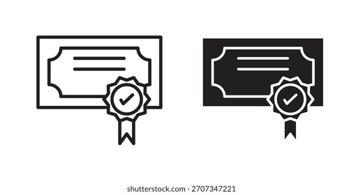 Icono de diploma. Colección de estilo plano y de trazo. símbolo simple