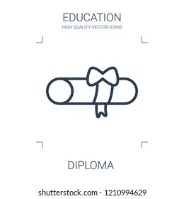diploma icon. high quality line diploma icon on white background. from education collection flat trendy vector diploma symbol. use for web and mobile