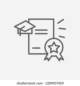 Diploma icon line symbol. Isolated vector illustration of  icon sign concept for your web site mobile app logo UI design.