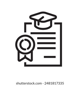 Diploma icon with linear design 