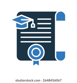 Diploma Icon Mixed Vector Illustration