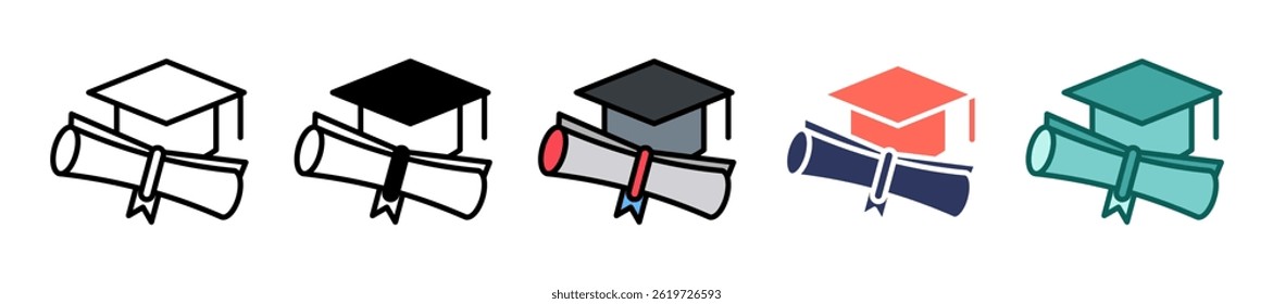 Diploma Icon multiple Vector Illustration